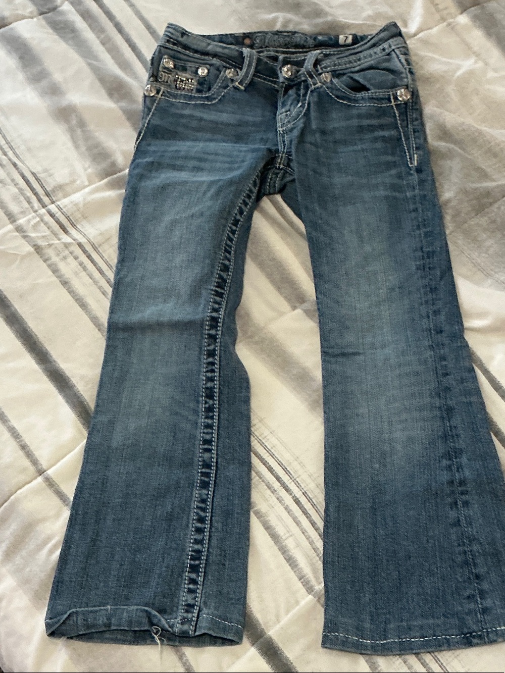 Girls Miss Me Blue Bootcut Jeans - Casual Everyday Style